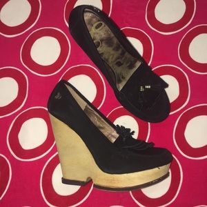 ‼️Price Drop‼️Sam Edelman Black Suede Wedges